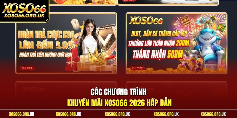 Các chương trình khuyến mãi XOSO66 2026 hấp dẫn