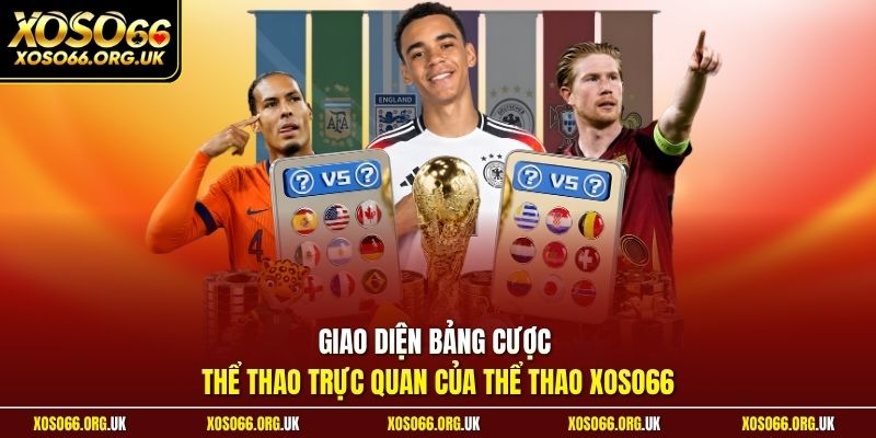 Giao diện bảng cược thể thao trực quan của thể thao XOSO66